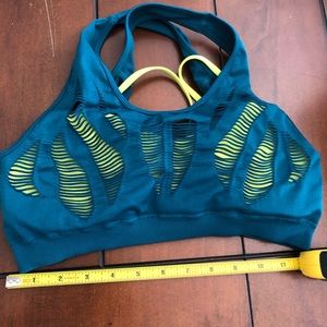 Fabletics sports bra size small- teal and yellow